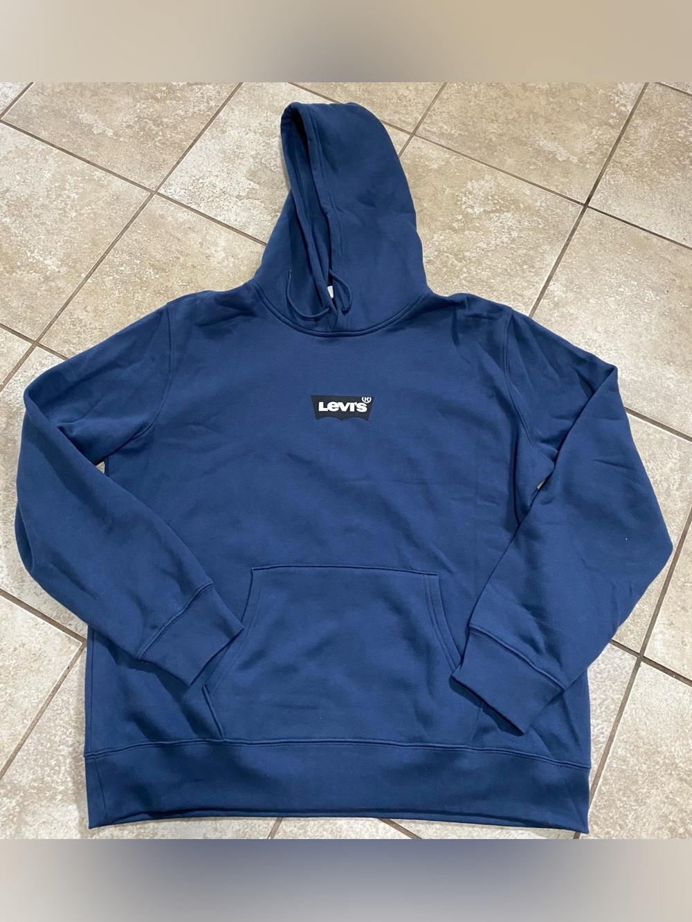 Levi’s Standard Fit Mini Batwing Logo Fleece Hoodie - Slate Blue - Size L